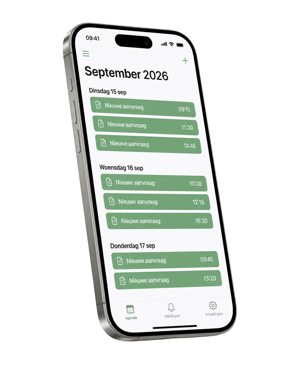 Telefoon met een volle agenda vol nieuwe aanvragen